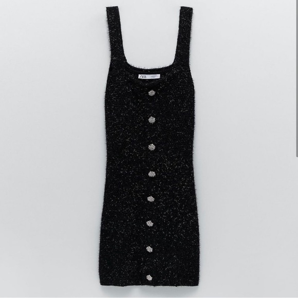 Zara RHINESTONE BUTTON DRESS NEW - Picture 3 of 5